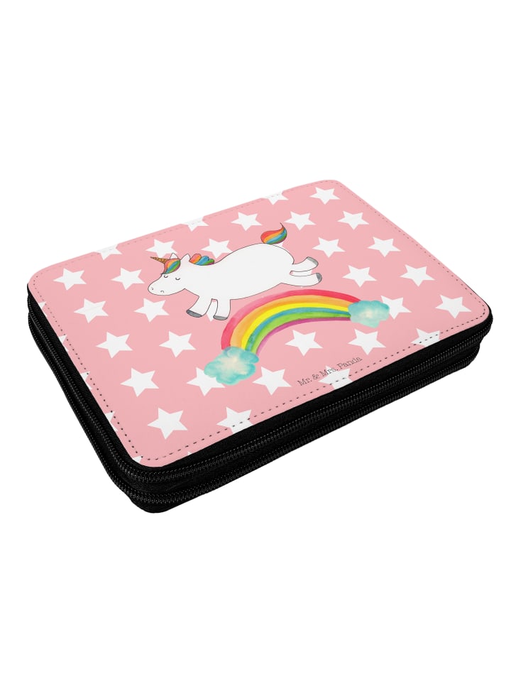 Mr. & Mrs. Panda Federmappe Einhorn Regenbogen ohne Spruch in Rot Pastell günstig kaufen onesize