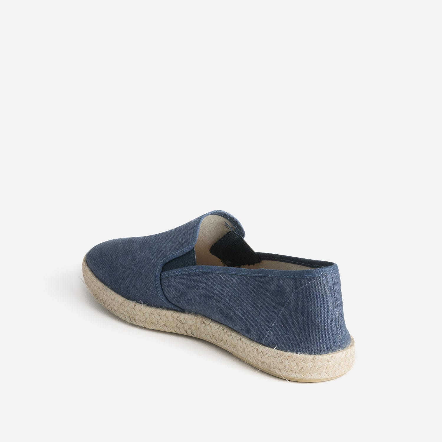 Slip-on marine en toile sur semelle corde