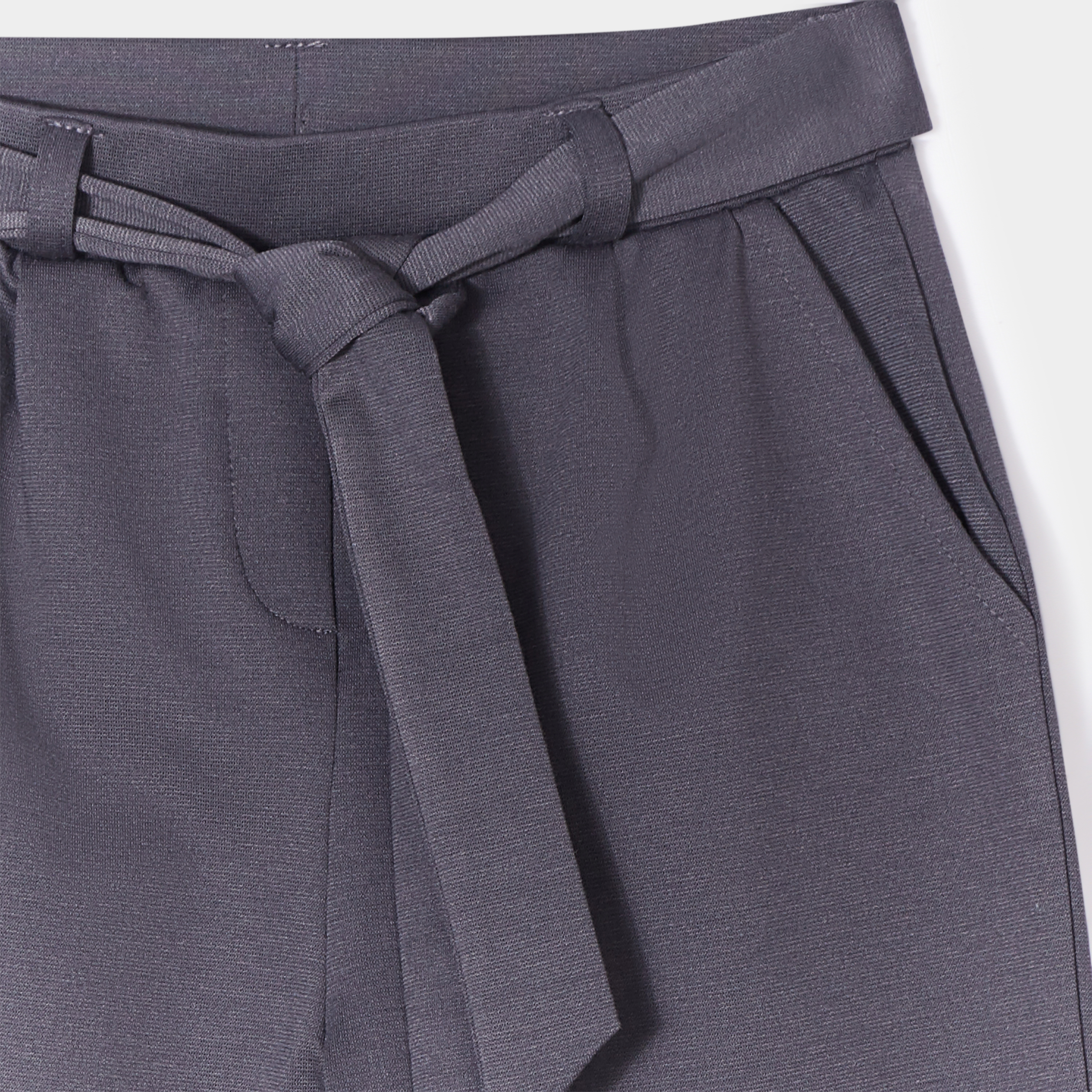 Pantalon jambe large avec ceinture gris foncé fille | La Halle
