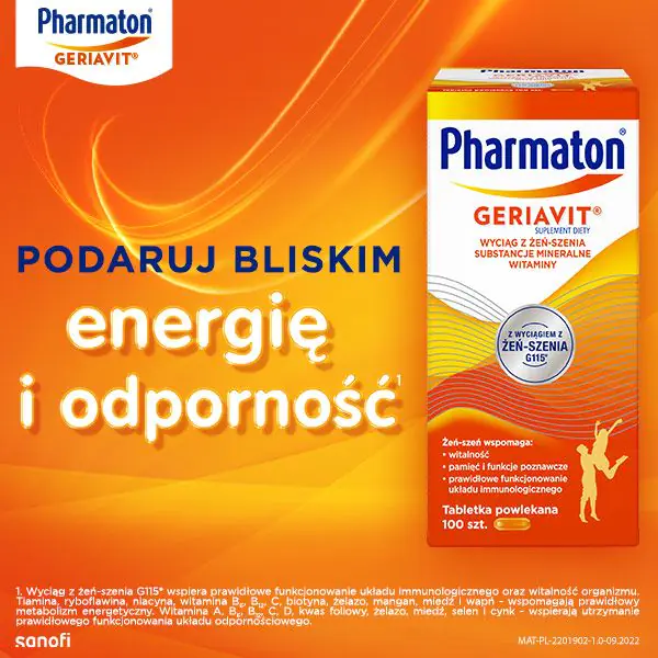 Geriavit Pharmaton vitaminų ir mineralų rinkinys, 100 tablečių