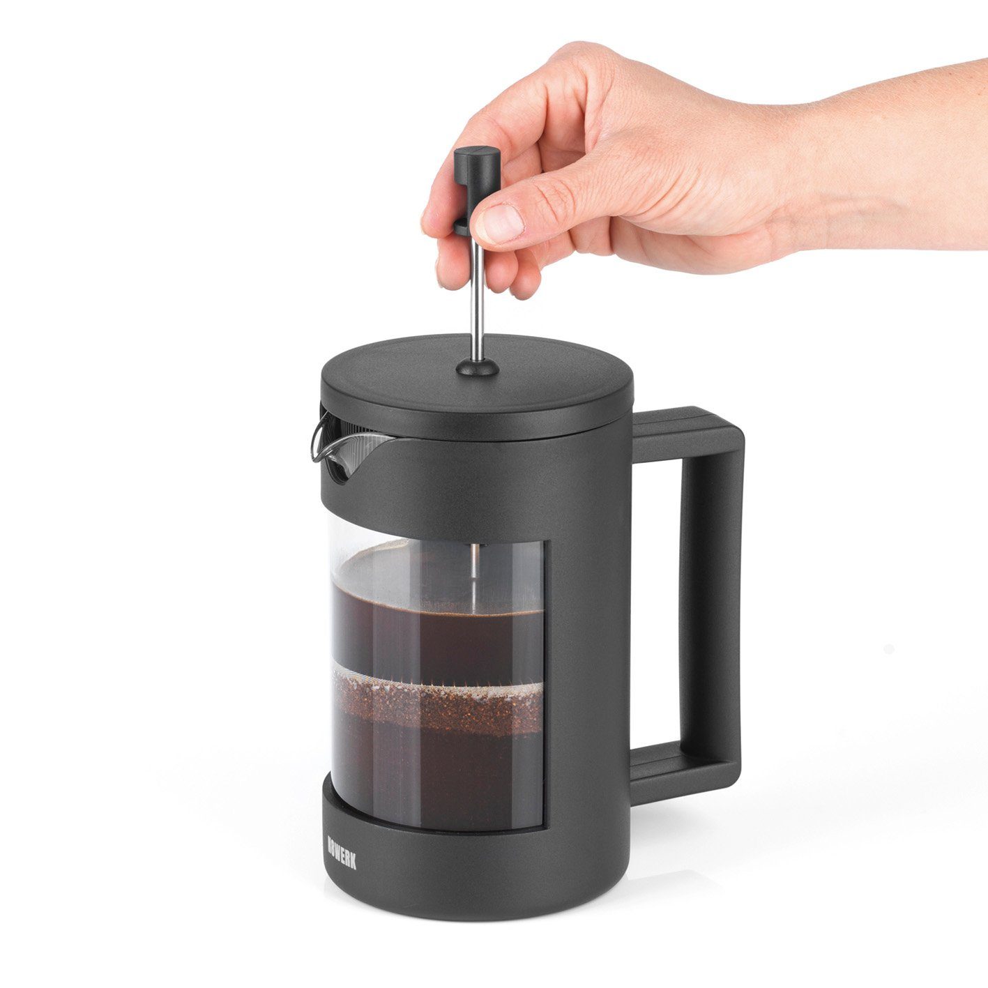 N8WERK Kaffeebereiter Kaffeepresse, Edelstahl Coffee-Press-System 800 ml