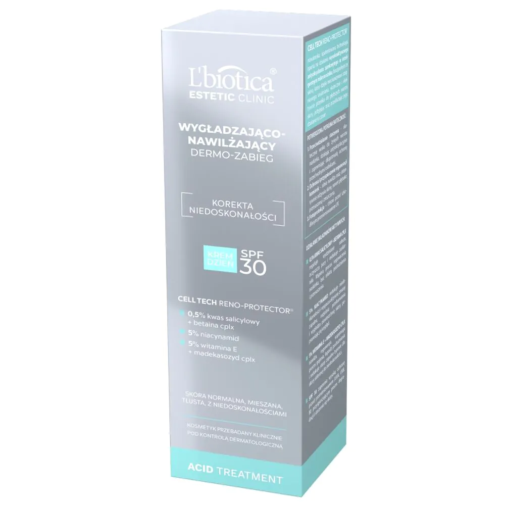 L'biotica Estetic Clinic Acid Treatment zaglađujuća i hidratantna dermo-tretman dnevna krema SPF 30 35M