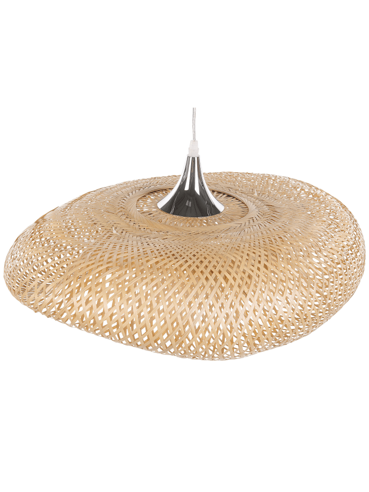 Beliani Pendelleuchten BOYNE in Heller Holzfarbton/Silber/Transparent günstig kaufen onesize