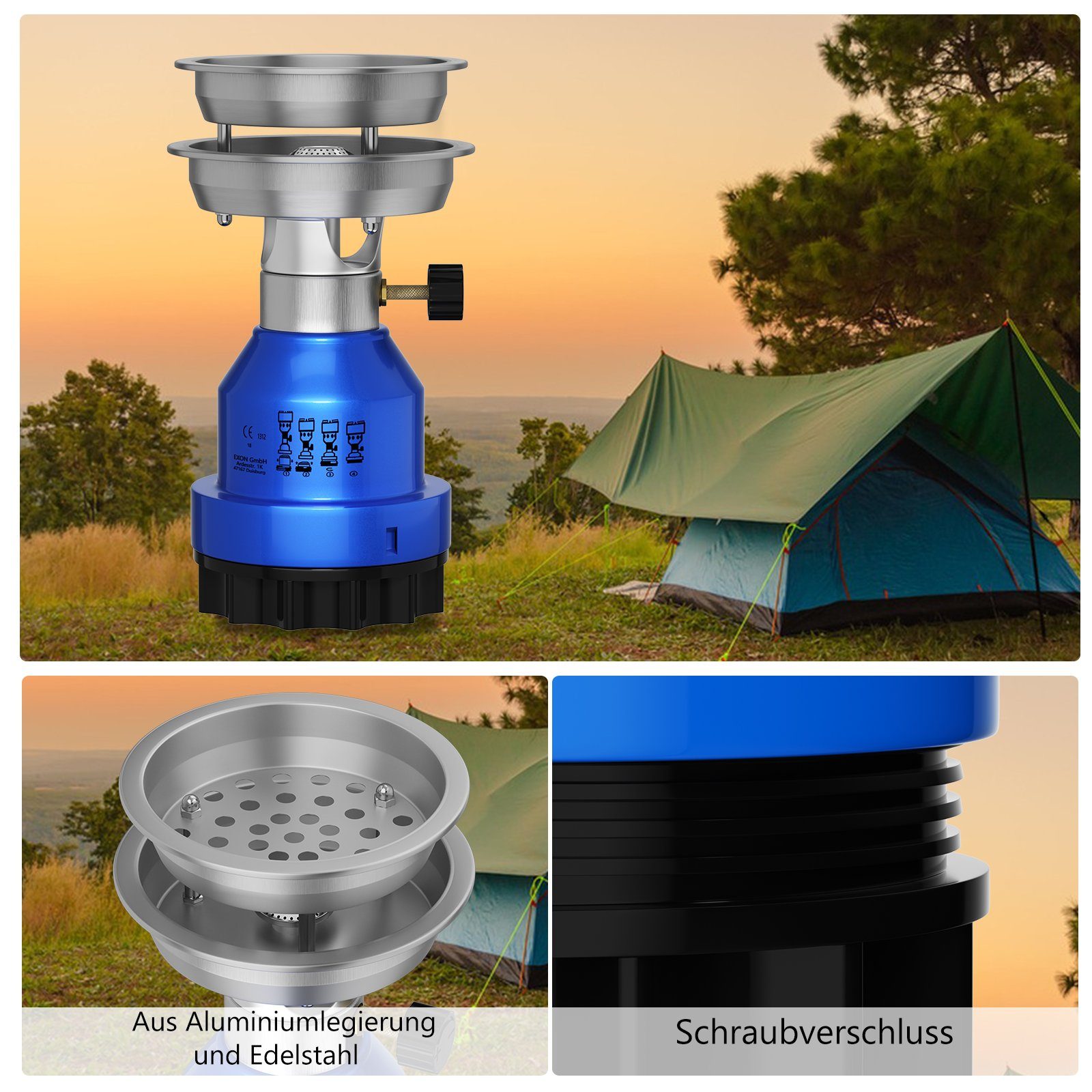HOMELUX Gaskocher Campingkocher Camping Gaskocher Kohleanzünder für Outdoor, für Camping, Picknic oder Wanderungen
