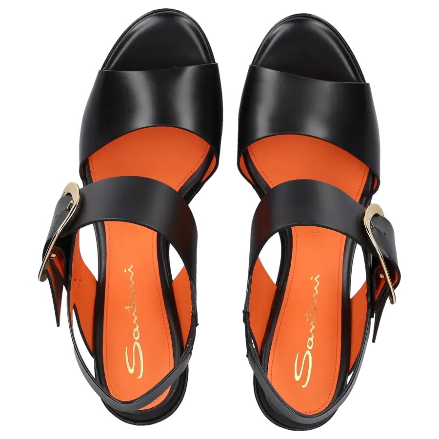 Santoni - Plateausandalen 70344 Kalbsleder - schwarz