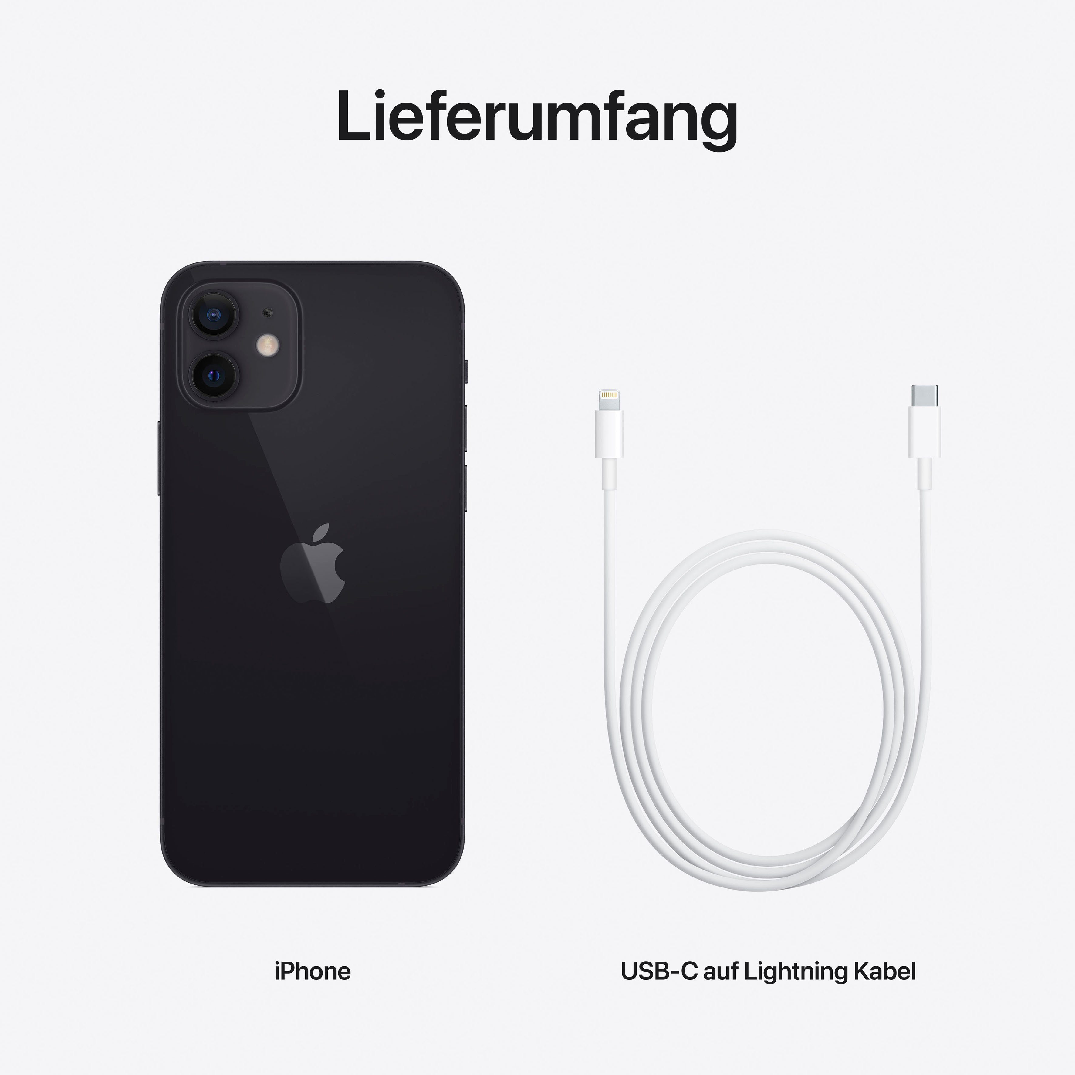 Apple iPhone 12 128GB Smartphone (15,5 cm/6,1 Zoll, 128 GB Speicherplatz, 12 MP Kamera, ohne Strom Adapter und Kopfhörer, kompatibel mit AirPods, Earpods)