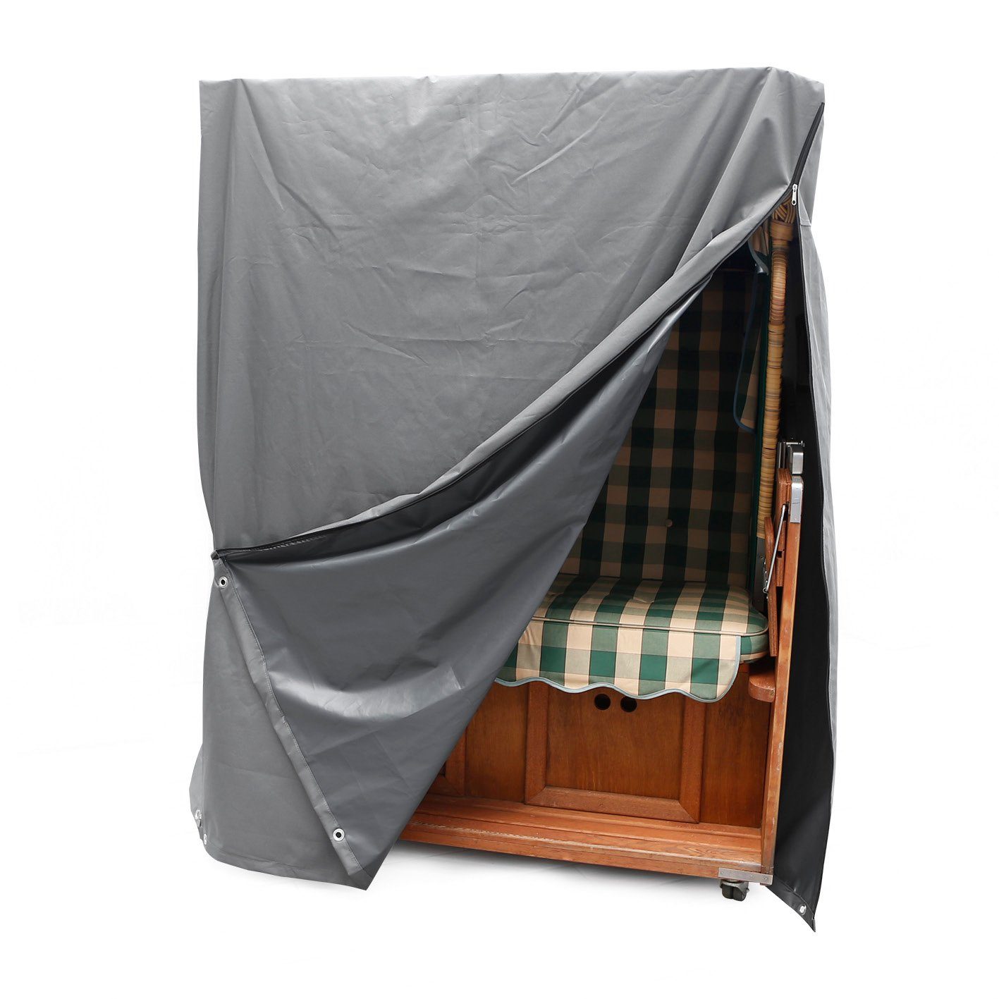Hoberg Gartenmöbel-Schutzhülle L/XL, Strandkorb Schutzhülle 140x100x16 cm grau