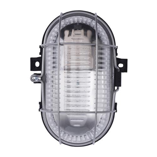 Eurolux 66.021.01 Celtniecības lampa LED Bulleye 60-D - melna - E27 - plastmasas korpuss ar stiepļu režģi