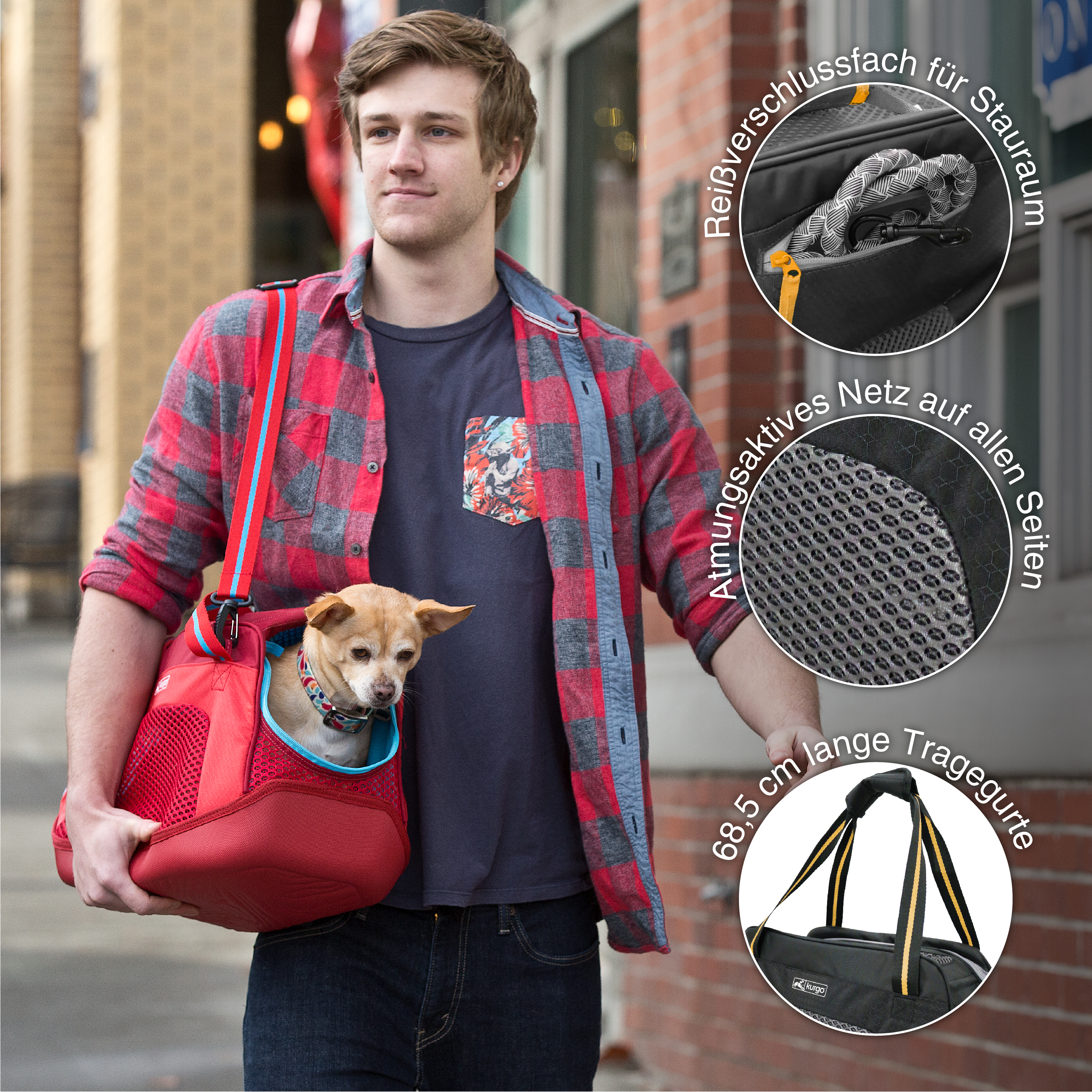 Kurgo Tragetaschen Kurgo Transporttasche für Hunde Explorer