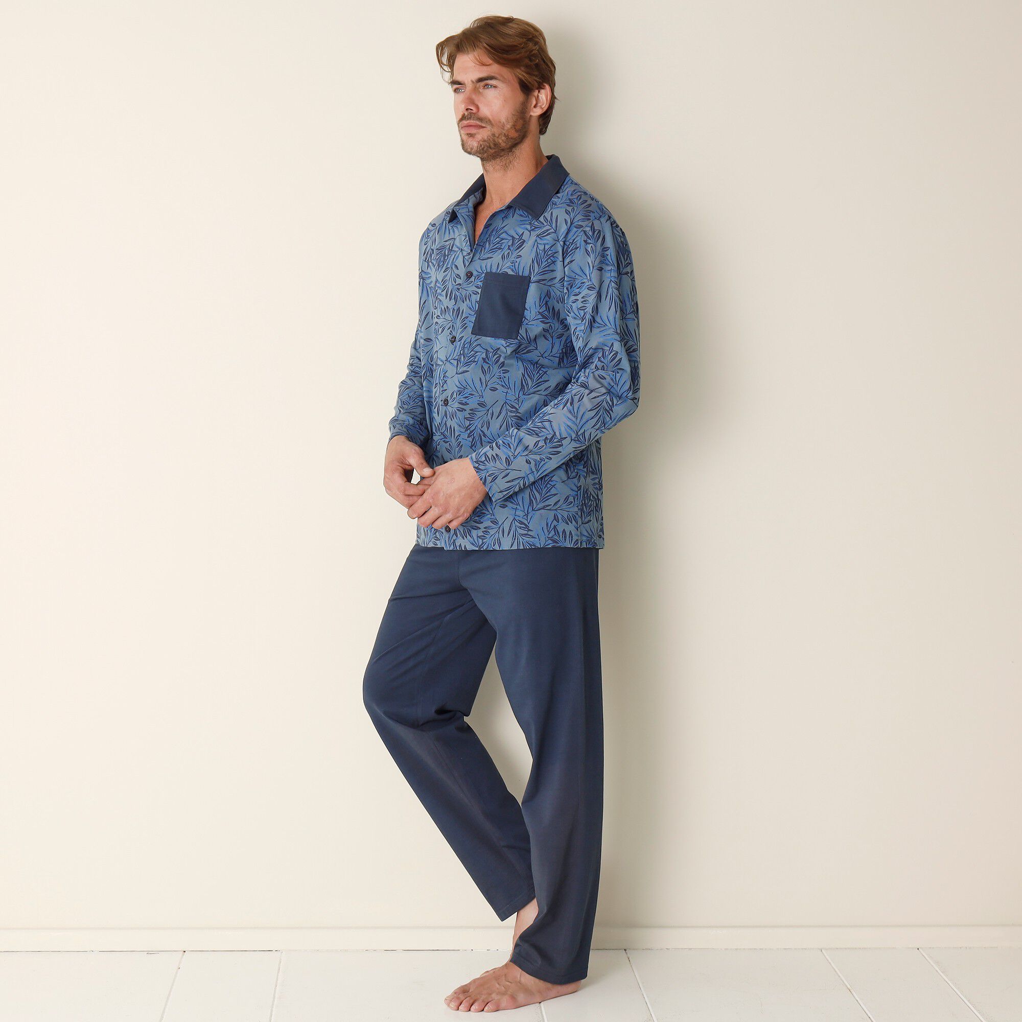Pyjama coton fantaisie manches longues