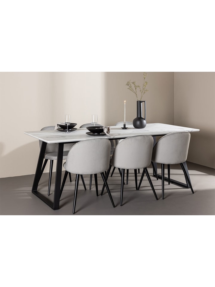 ebuy24 Essgruppe Malaga (7-teilig) Grau 200 x 90 cm günstig kaufen onesize
