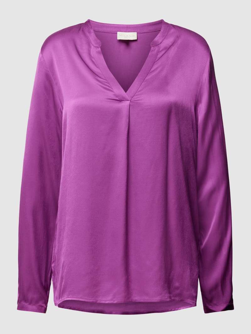 Blusenshirt mit V-Ausschnitt in fuchsia