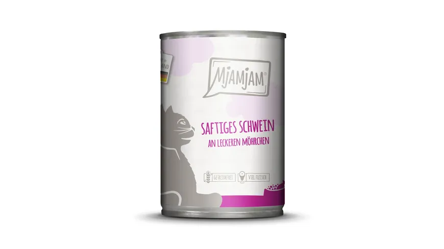 MjAMjAM Katzennassfutter saftiges Schwein an leckeren Möhrchen 400 g