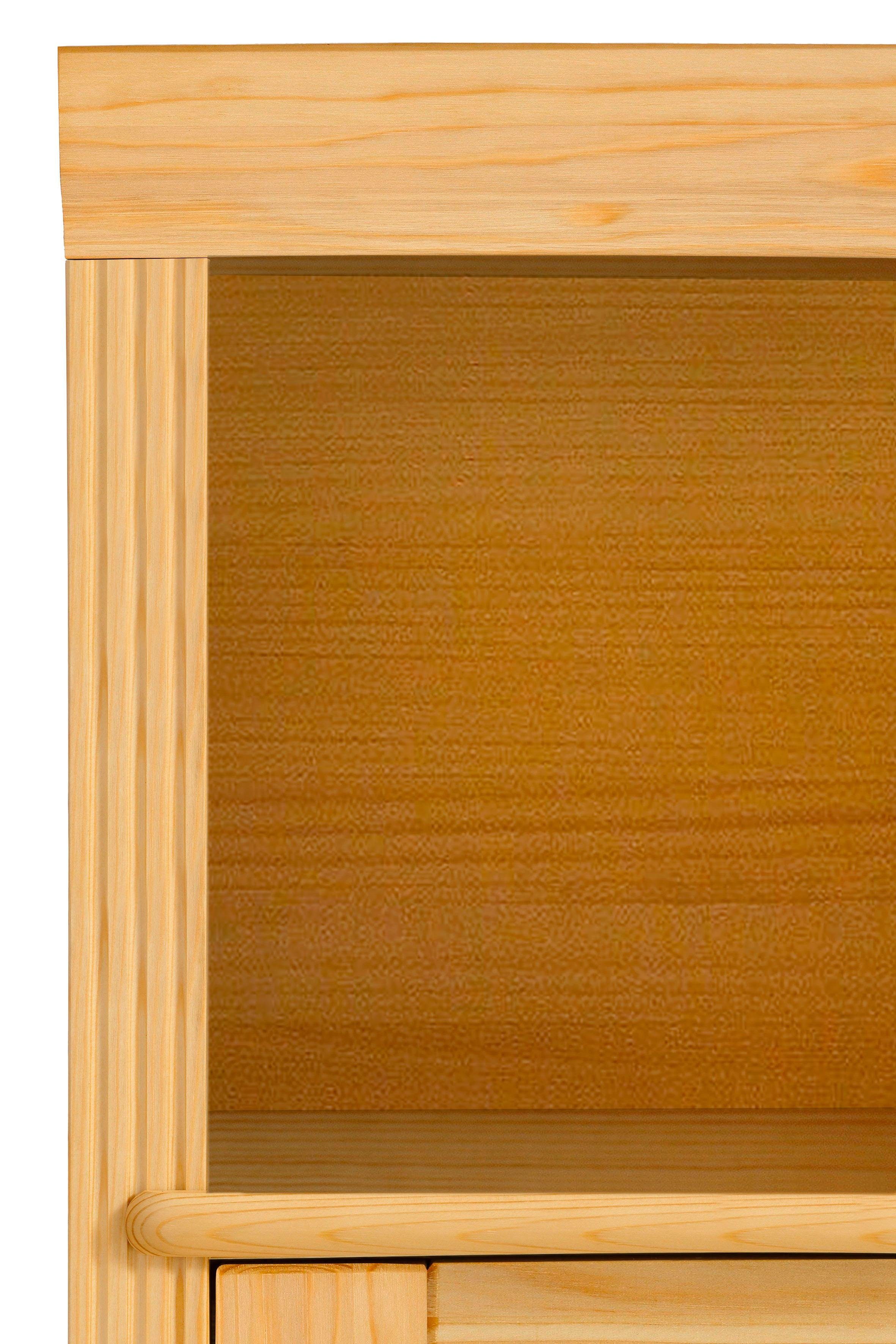 Home affaire Bücherregal Soeren, massiver Kiefer, in 2 Höhen, Tiefe 29 cm, Türen mit Klarglas Einsatz