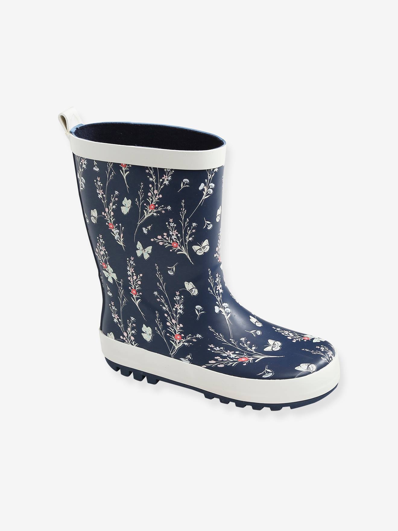 Bottes de pluie fille en caoutchouc bleu marine