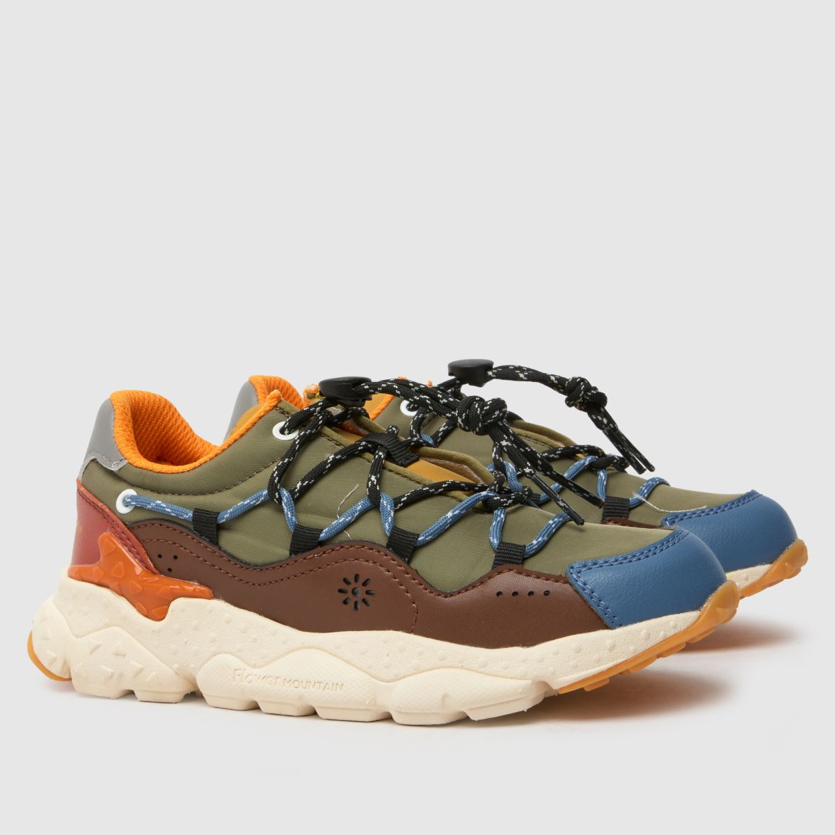 FLOWER MOUNTAIN bruna multifärgade raikiri-sneakers för pojkar och juniorer
