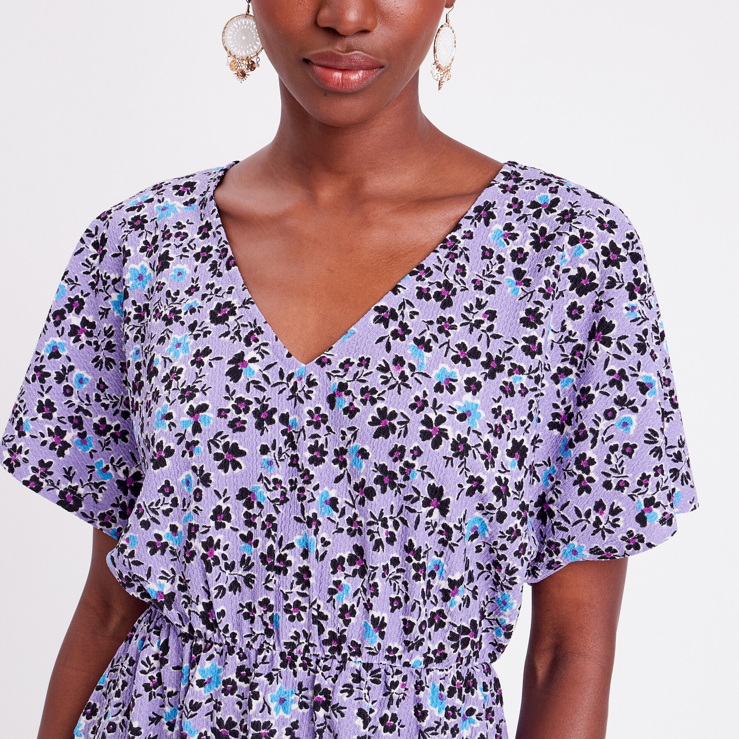 Robe évasée col en V parme femme | Cache Cache