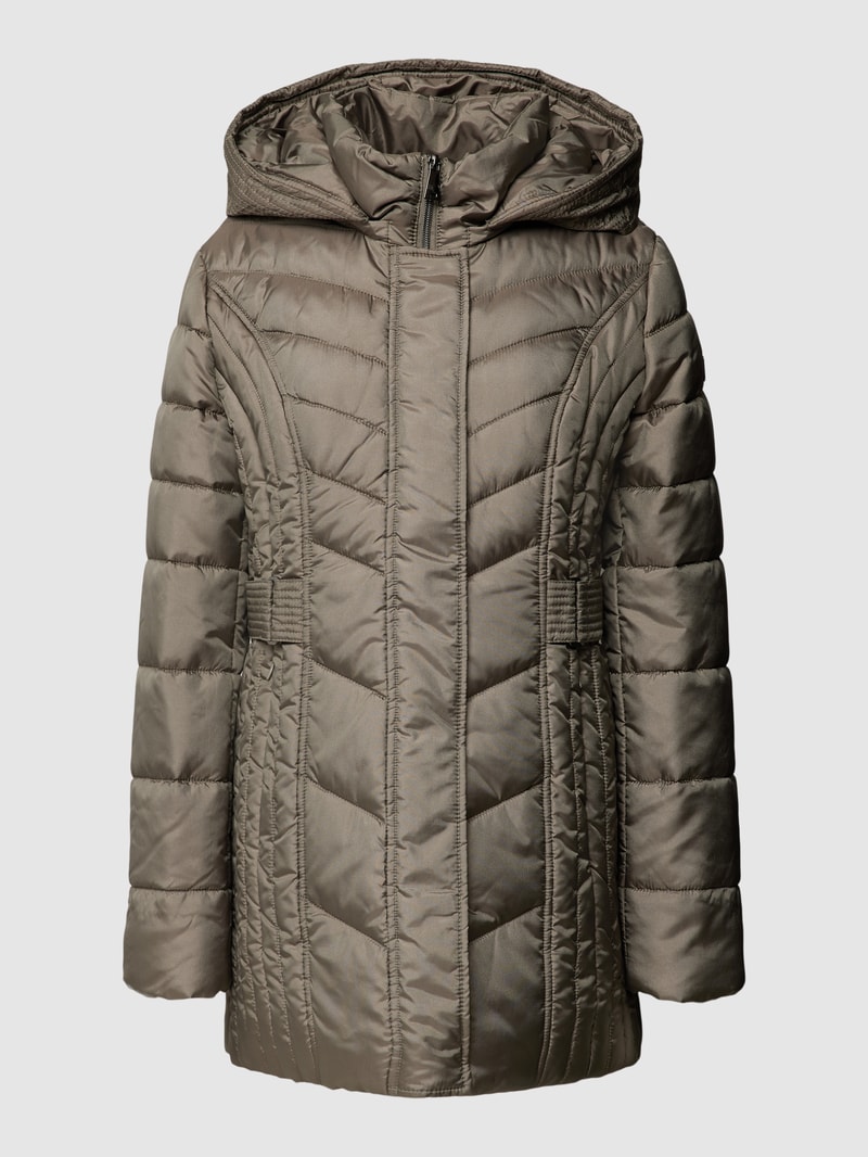 Steppjacke mit Taillengürtel in taupe