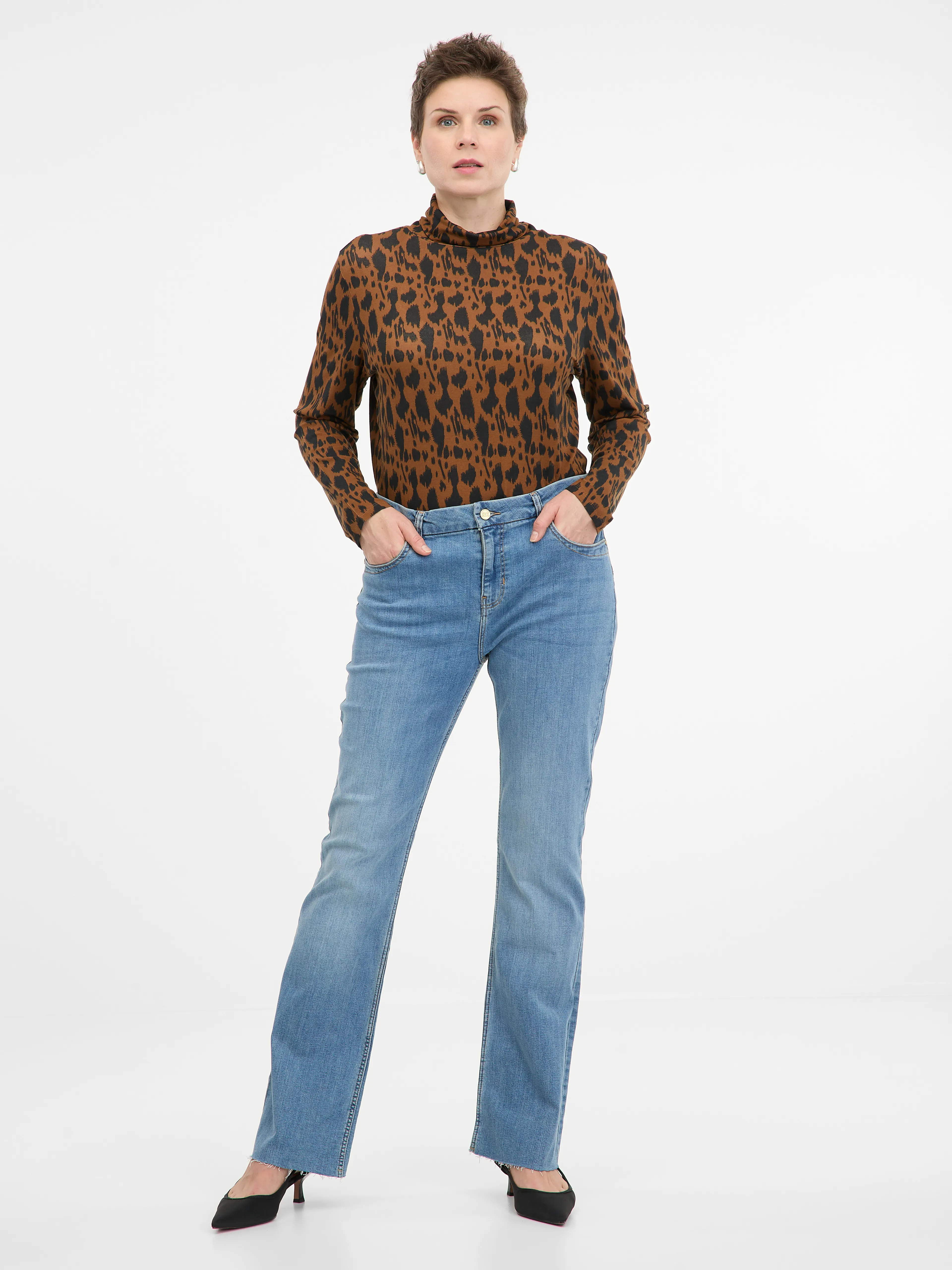 Hellbraunes Damen-Langarm-T-Shirt ORSAY