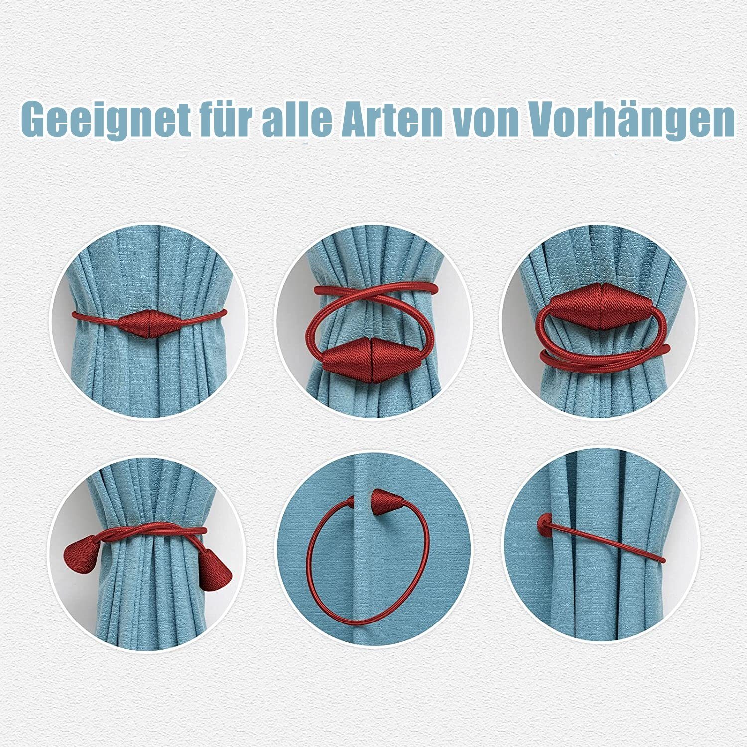 Raffhalter Magnetische Vorhanghalter 2-tlg Spindel Raffhalter, TOPMELON