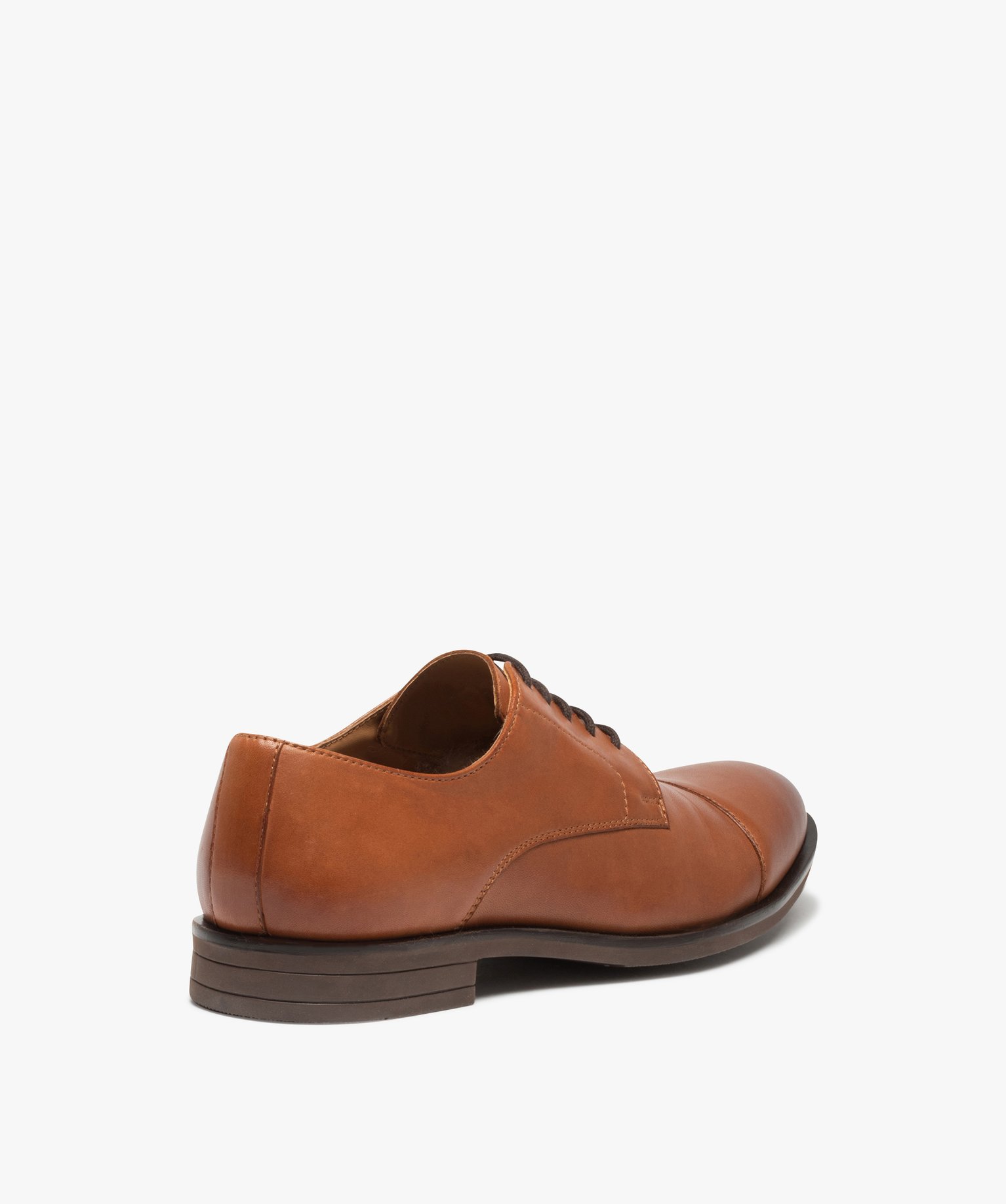 Derbies homme classiques dessus cuir uni camel | GEMO