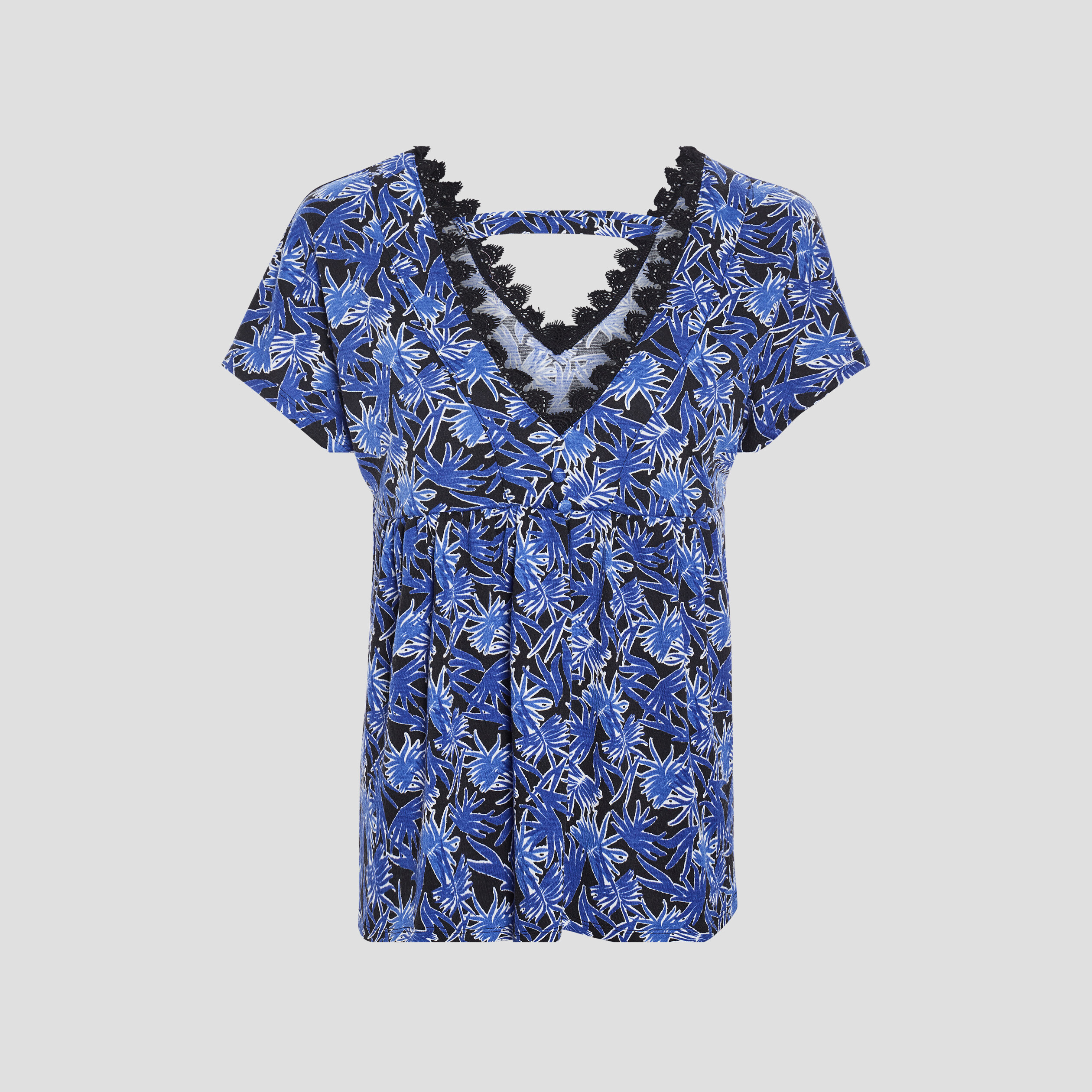 T-shirt manches courtes bleu electrique femme | La Halle