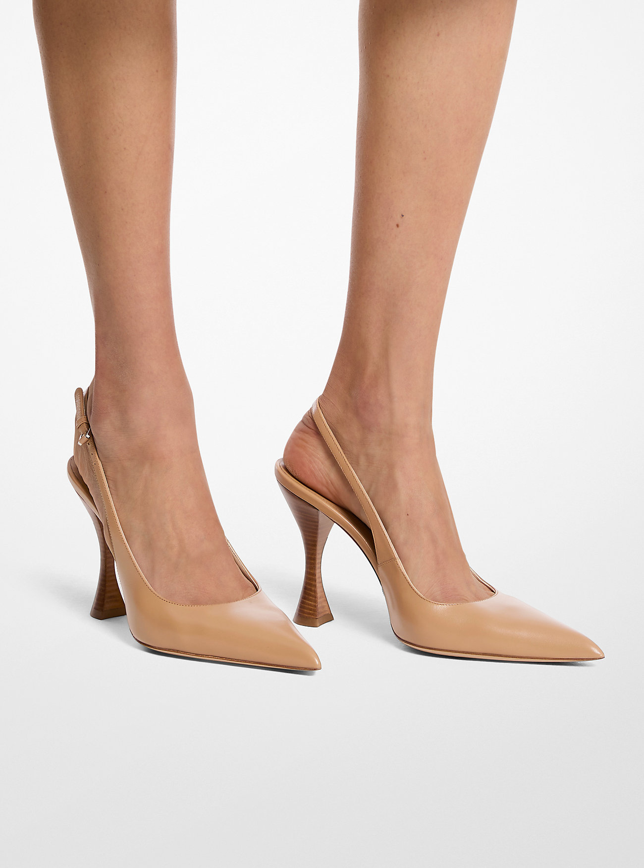 Isabella Leather Slingback Pump - PEANUT