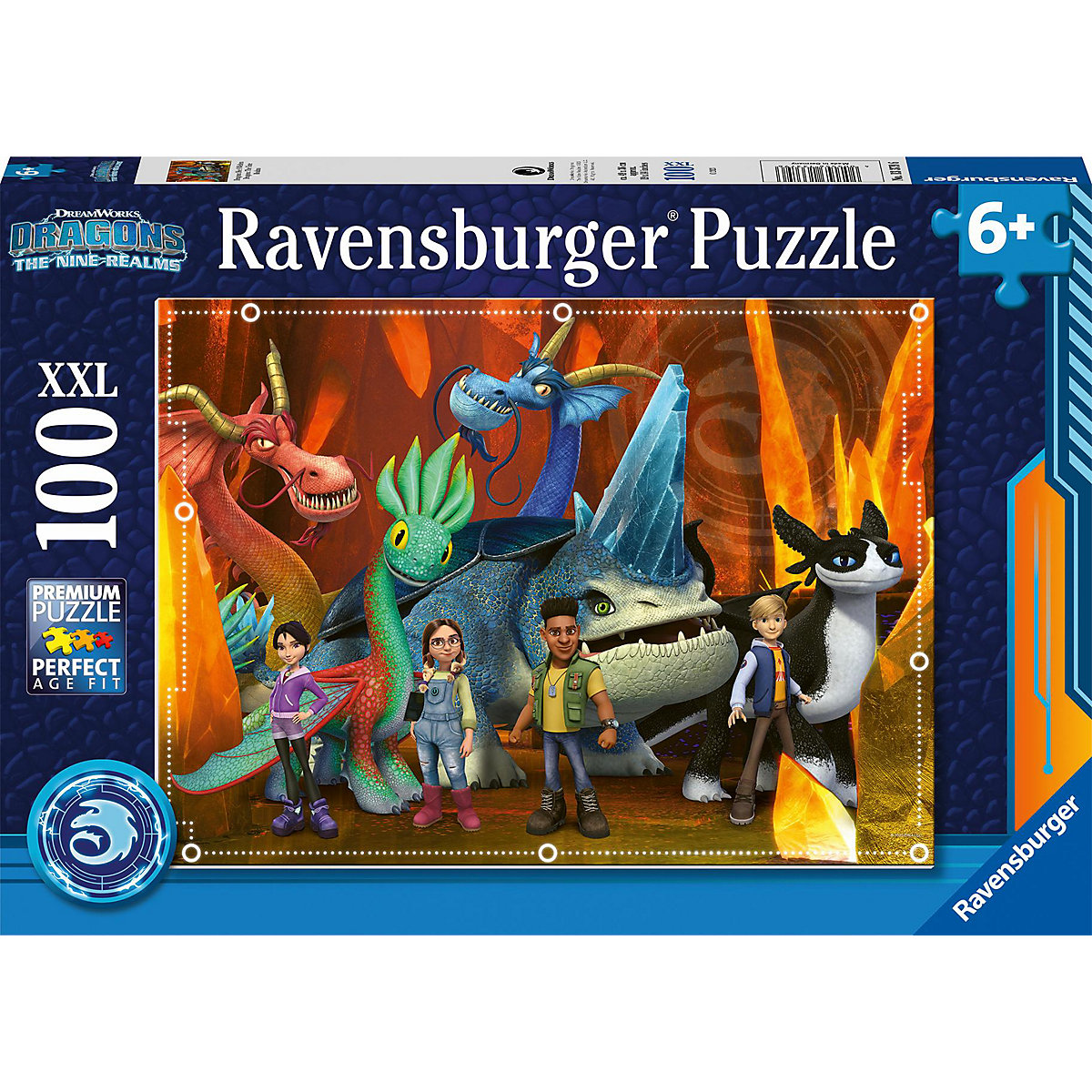 Ravensburger Kinderpuzzle 13379 - Dragons: Die 9 Welten - 100 Teile XXL Dragons Puzzle für Kinder ab 6 Jahren