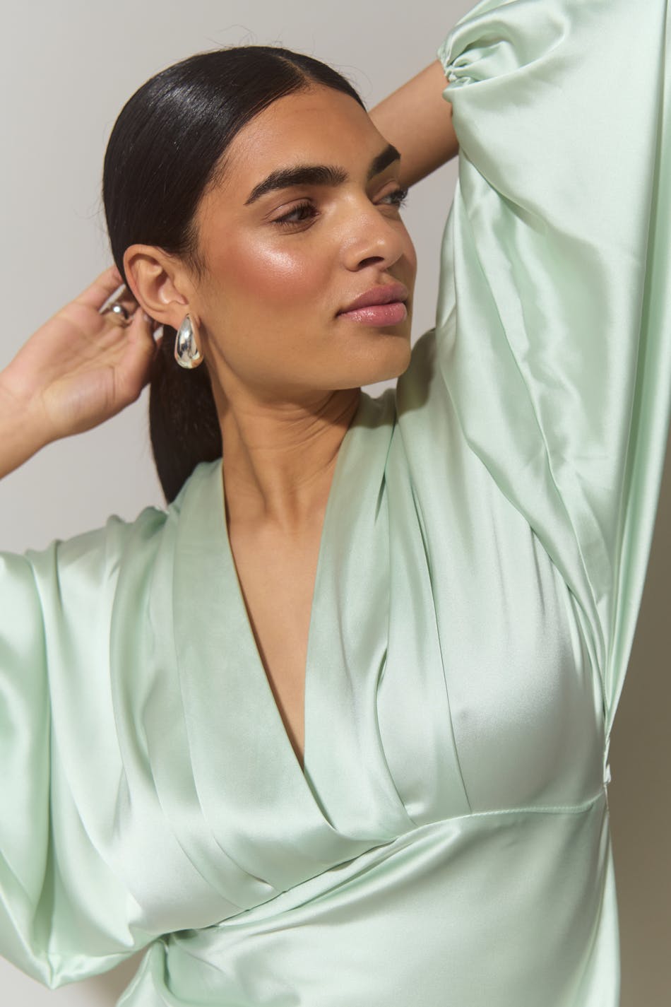 Satin midaxi dress