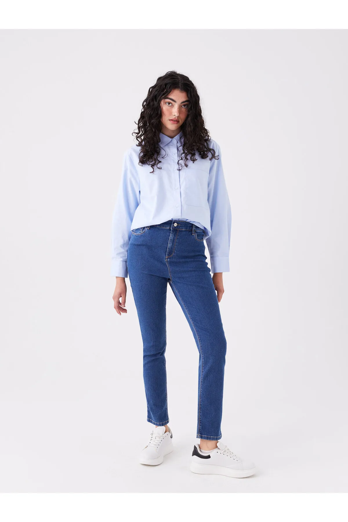 LC Waikiki  Slim Fit Damen-Jeanshose mit elastischem Bund