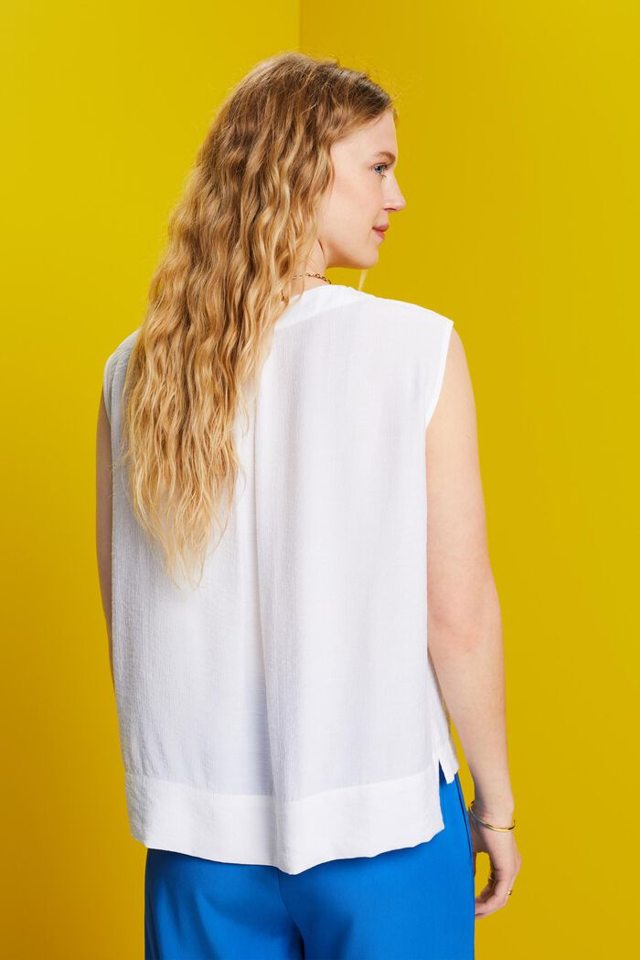 Ärmellose Bluse in Crinkle-Optik