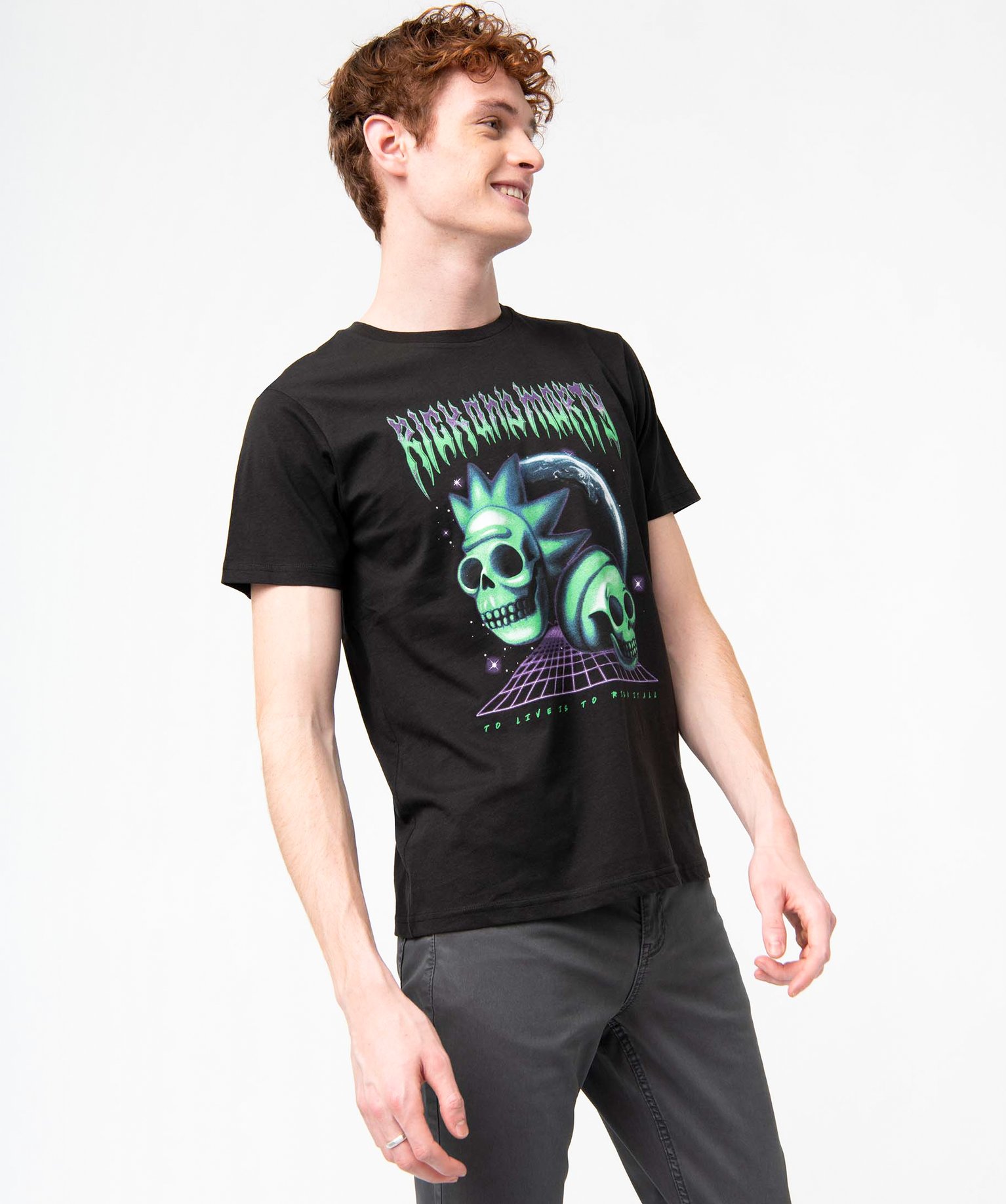 Tee-shirt homme à manches coures imprimé- Rick & Morty noir | GEMO