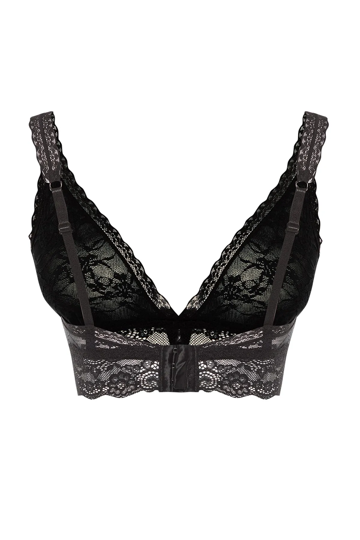 Trendyol Collection  Schwarzer Spitzen-Bralette-Strick-BH ohne Kappe THMAW23SU00107