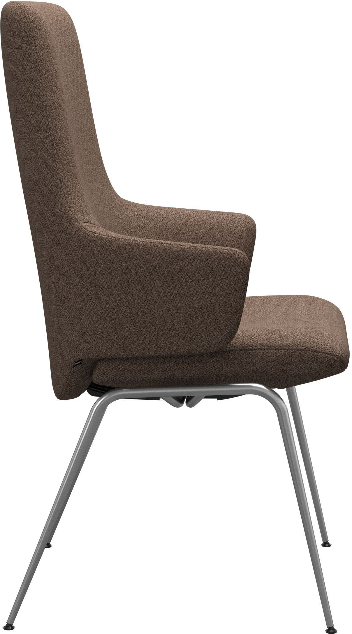 Stressless® Polsterstuhl Laurel, High Back mit Armlehne, Größe L, mit Beinen aus Stahl in Chrom