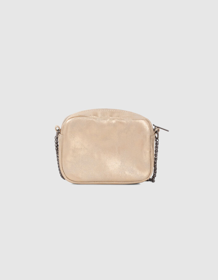 Sac à main doré métallisé et clouté fille