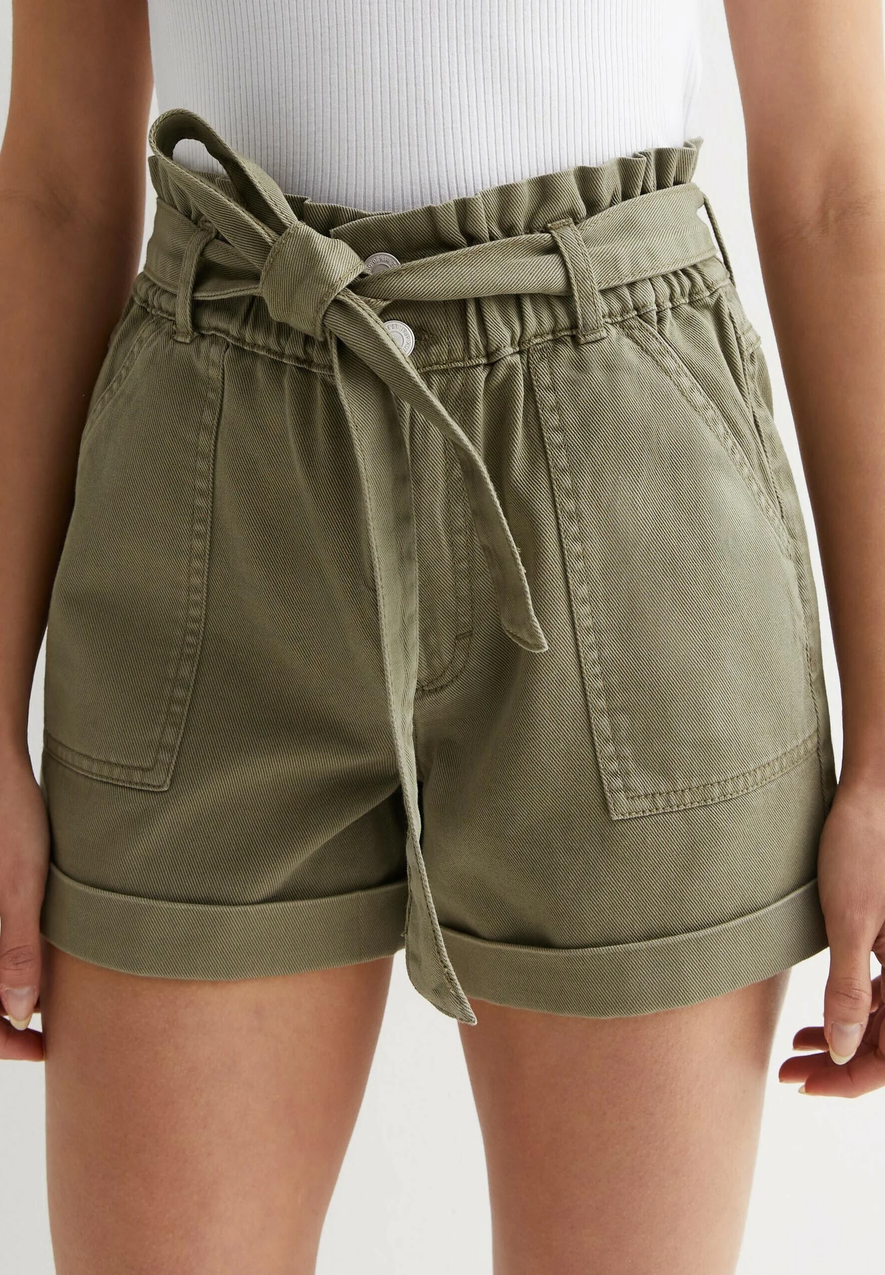 New Look HIGH WAIST PAPERBAG - Pantalones cortos vaqueros