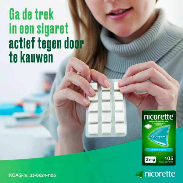 Nicorette Fresh Fruit 2mg Sugar-Free Chewing Gum Medicine - 30 pieces