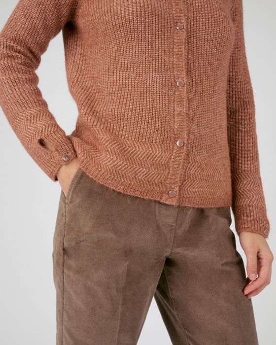 Cardigan maille perlée mélange alpaga