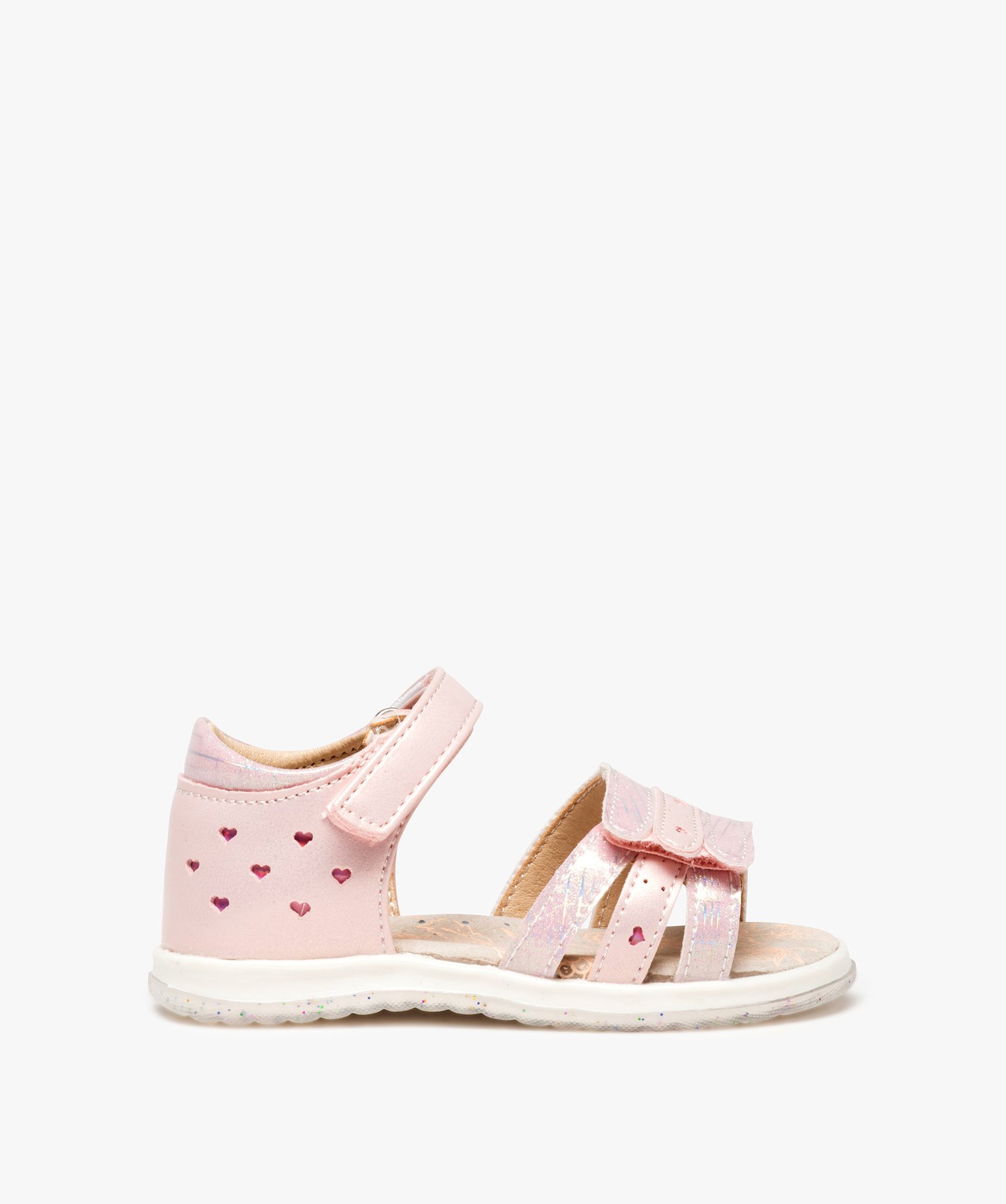 Sandales bébé fille avec brides scintillantes et motifs co... rose | GEMO