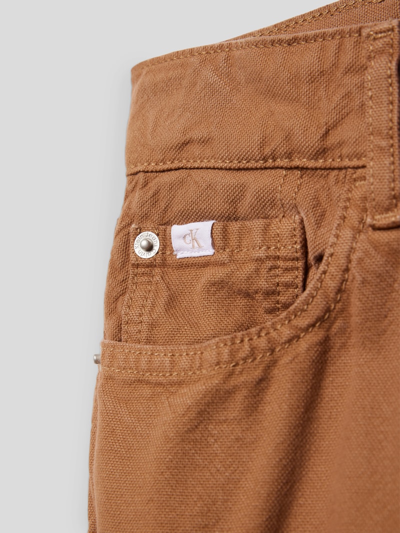 Regular Fit Hose mit Label-Patch Modell 'UTILITY' in cognac