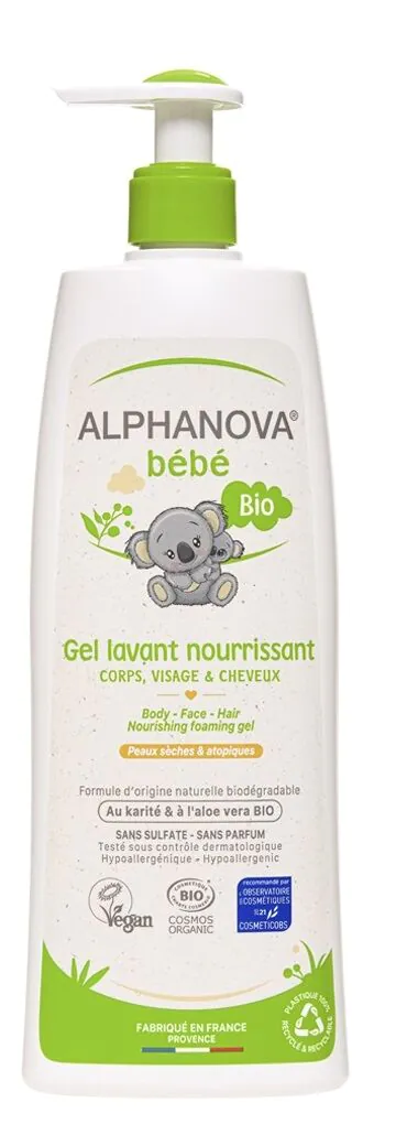 „Alphanova Bebe“ maitinamasis valomasis gelis sausai ir atopinei odai