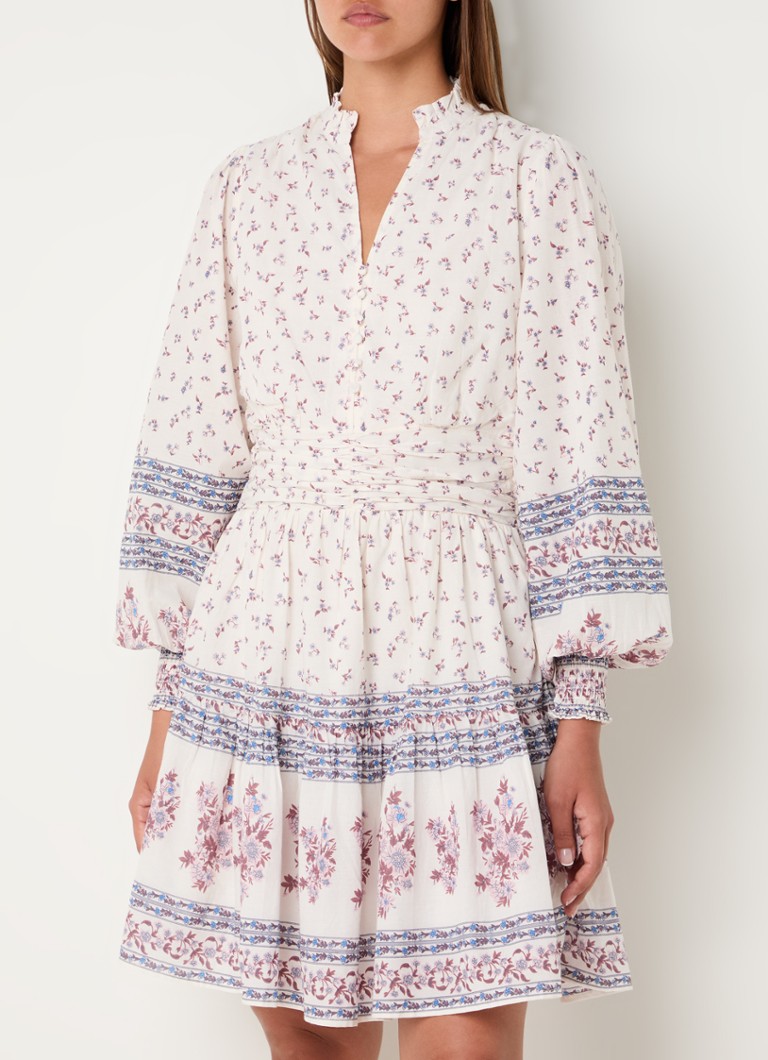 Robe mini Neo Noir Malti à imprimé floral et manches bouffantes