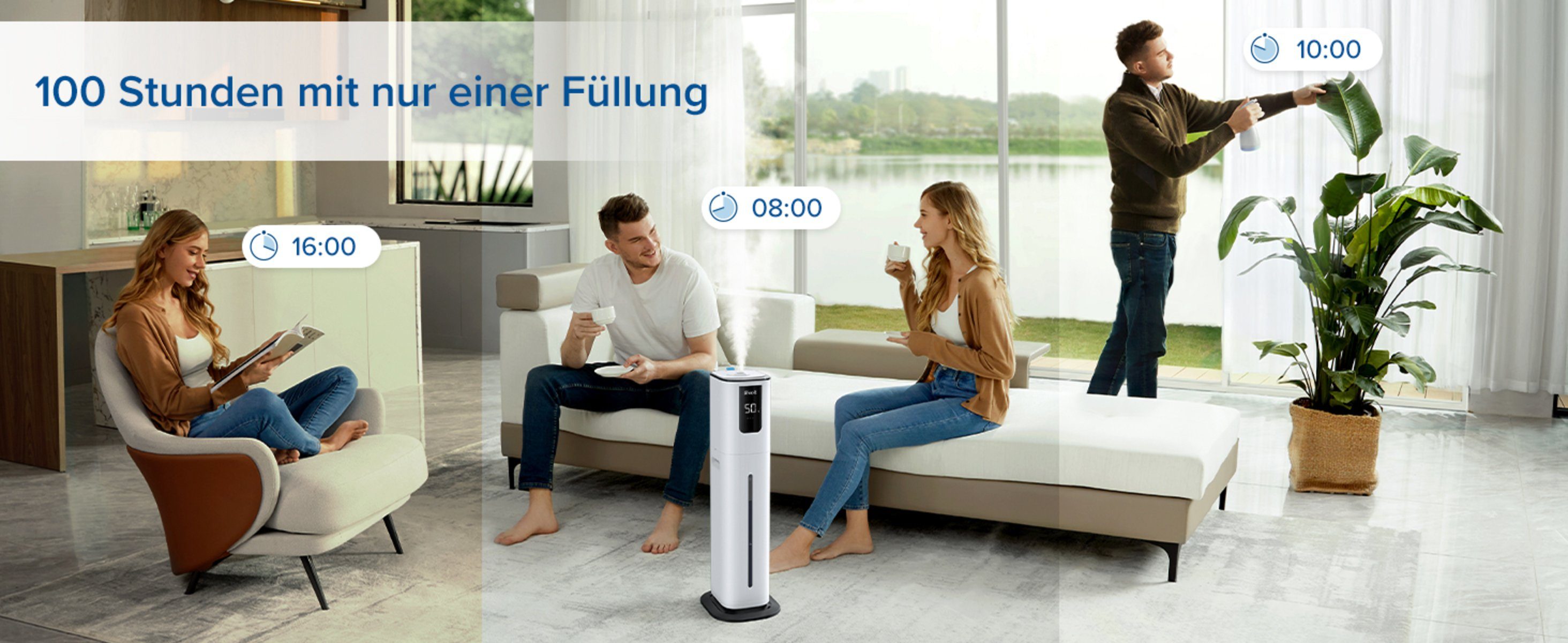Levoit Luftbefeuchter, OasisMist 1000S, Levoit, 10,00 l Wassertank, Ultraschall-Technologie, App, 100 Stunden Laufzeit