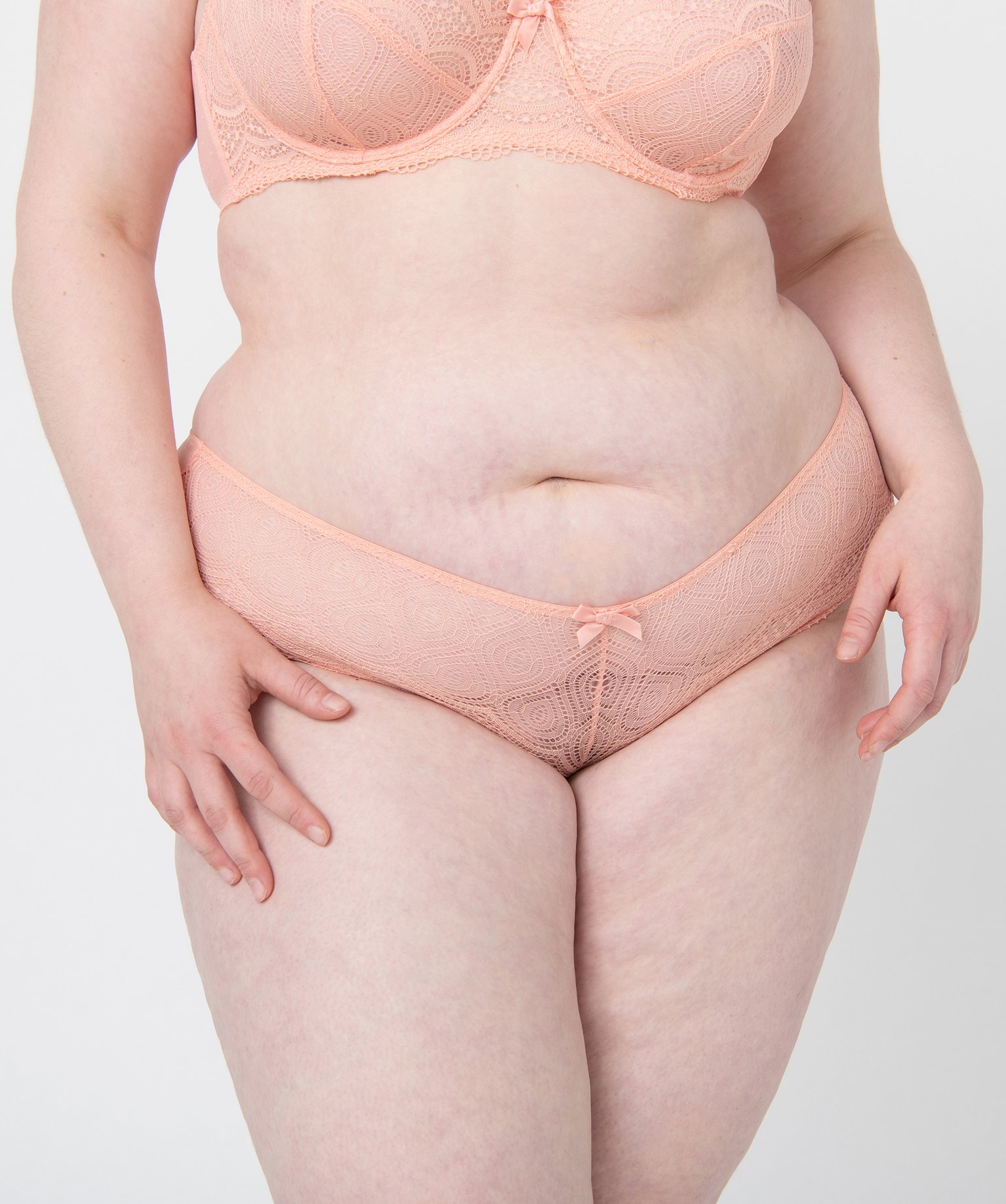 Shorty en dentelle et tulle femme grande taille rose | GEMO