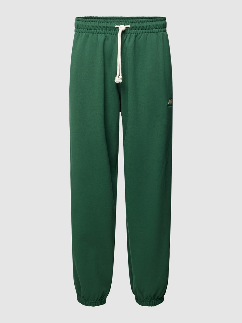 Sweatpants mit Label-Detail in dunkelgrün