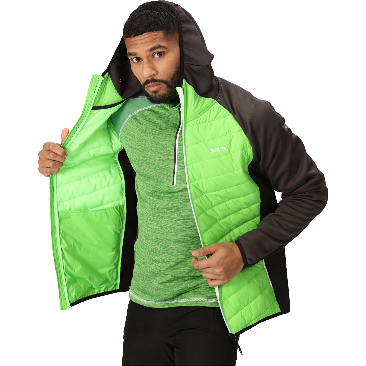 Regatta Herren Jacke Andreson VIII Hybrid (grau/grün)