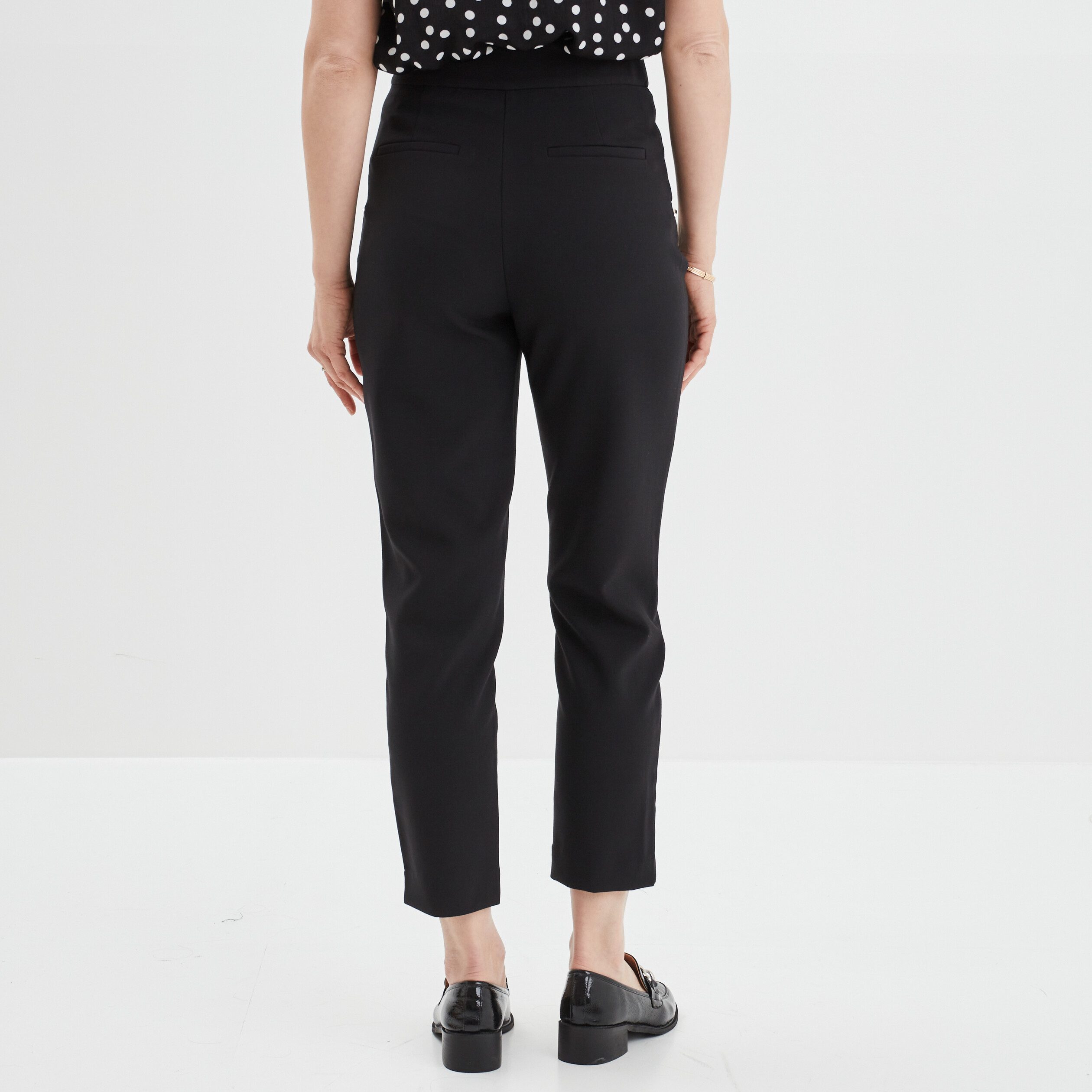 Pantalon droit à pont 2 poches Mosquitos noir femme | La Halle