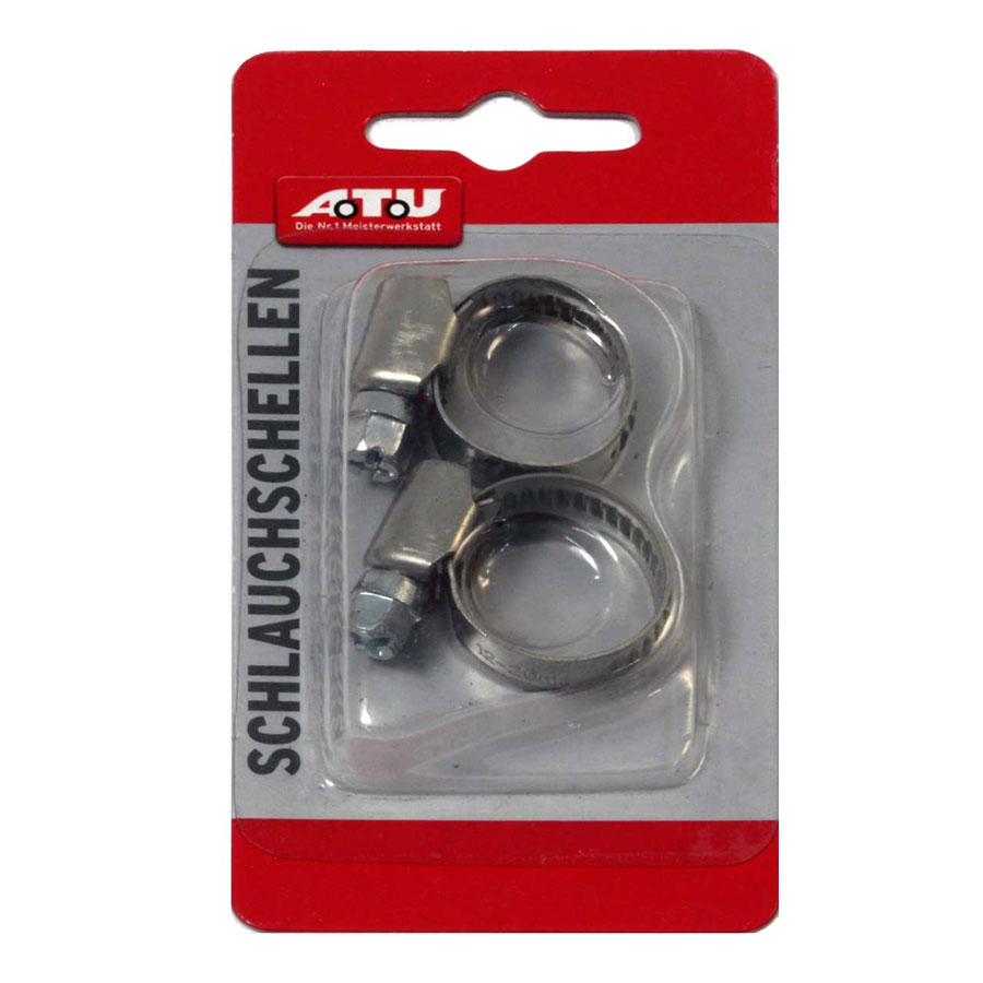 ATU Schlauchschellen aus Edelstahl 12 - 20 mm, 2 Stück - ATU