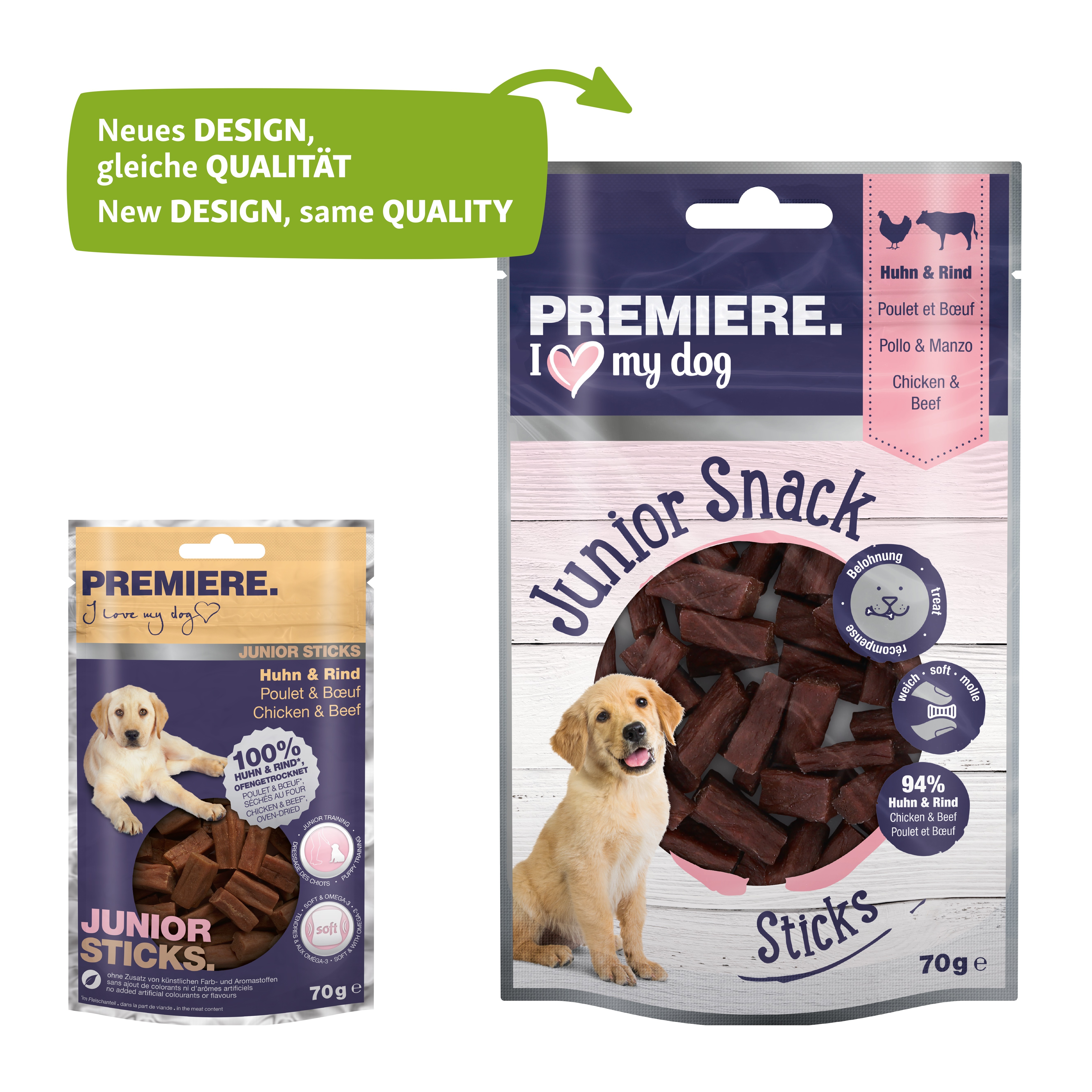 PREMIERE Snacks PREMIERE Junior Sticks Huhn & Rind 10x70g