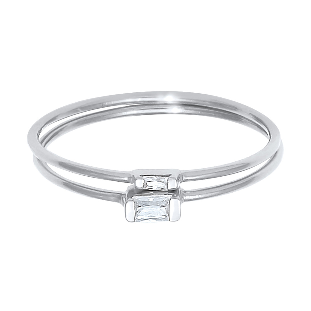 Elli Elli Bague Bague à empiler pour dames en filigrane minimal avec pierres de zircon Bague